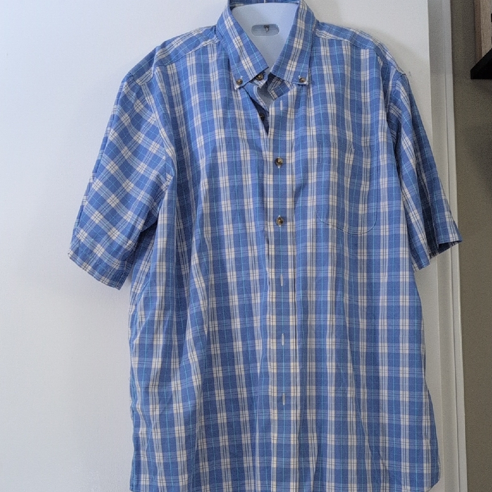 Blue And White Plaid L.L. Bean Men's Shirt